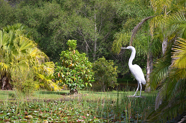 White Bird Garden Statue